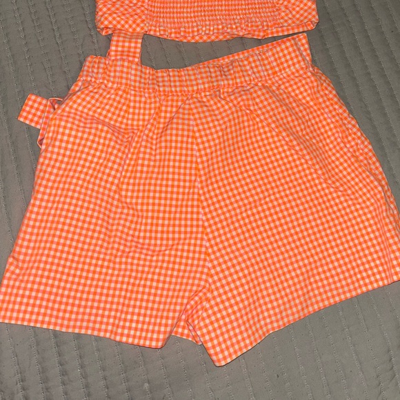 ZARA orange gingham crop top and skort set - Picture 11 of 12